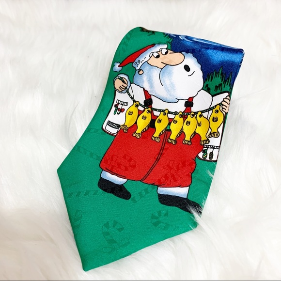 Hallmark Other - Yule Tie Greetings Santa Gone Fishing Neck Tie